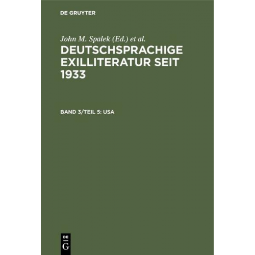 Deutschsprachige Exilliteratur seit 1933 / USA