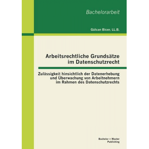 Bicer Gülcan - Arbeitsrechtliche Grundsätze im Datenschutzrecht