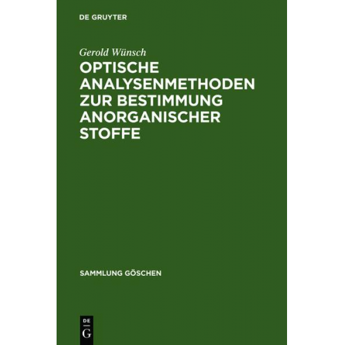 Gerold Wünsch - Optische Analysenmethoden zur Bestimmung anorganischer Stoffe