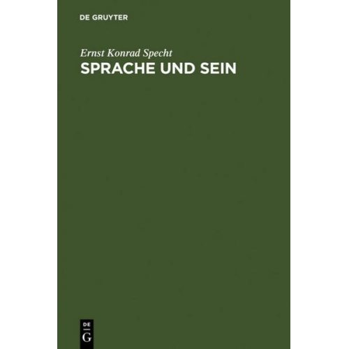 Ernst Konrad Specht - Sprache und Sein