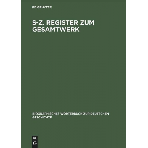 S–Z. Register zum Gesamtwerk