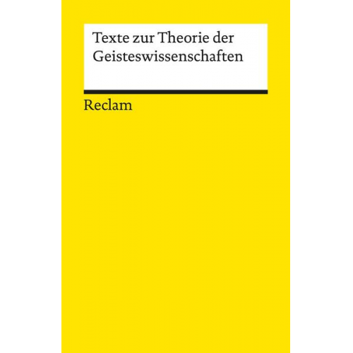 Texte zur Theorie der Geisteswissenschaften