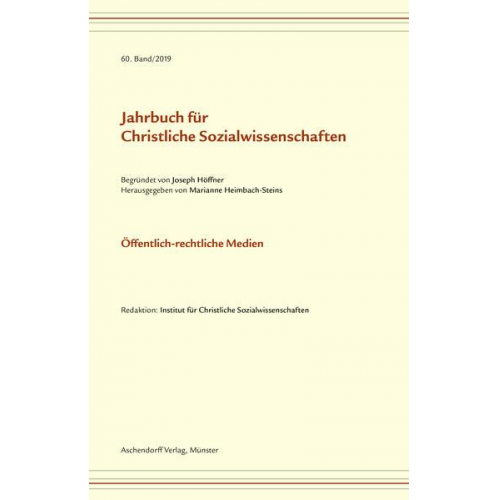 Jahrbuch für christliche Sozialwissenschaften / Öffentlich-rechtliche Medien