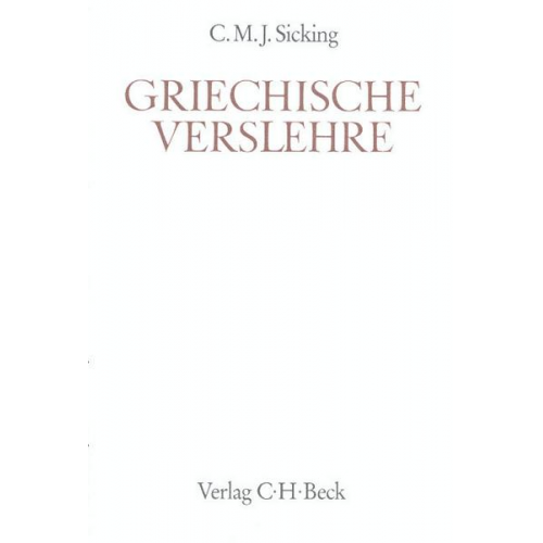 C. M. J. Sicking - Griechische Verslehre