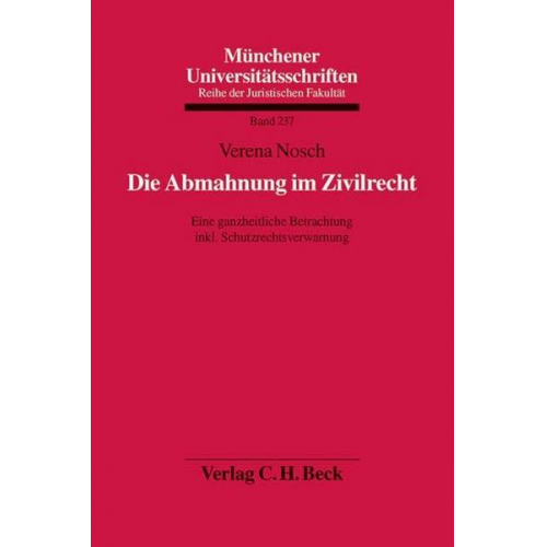 Verena Nosch - Die Abmahnung im Zivilrecht