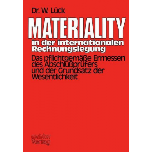 Wolfgang Lück - Materiality in der internationalen Rechnungslegung