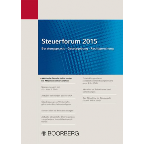 Martin Strahl - Steuerforum 2015 Beratungspraxis · Gesetzgebung · Rechtsprechung