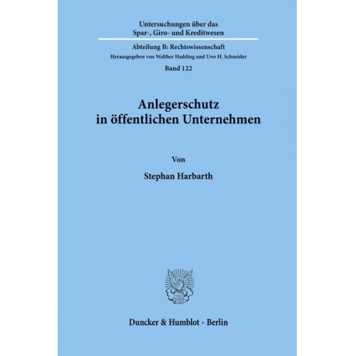 Stephan Harbarth - Anlegerschutz in öffentlichen Unternehmen.