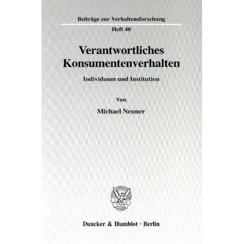 Michael Neuner - Verantwortliches Konsumentenverhalten.