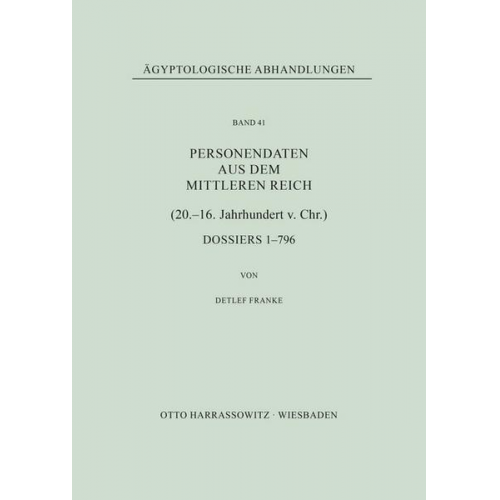 Detlef Franke - Personendaten aus dem Mittleren Reich (20.-16. Jahrhundert v. Chr.)