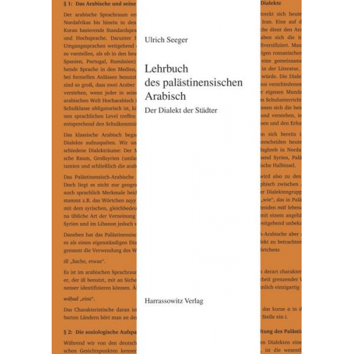 Ulrich Seeger - Lehrbuch des palästinensischen Arabisch