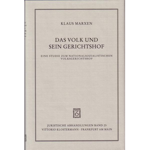 Klaus Marxen - Das Volk und sein Gerichtshof