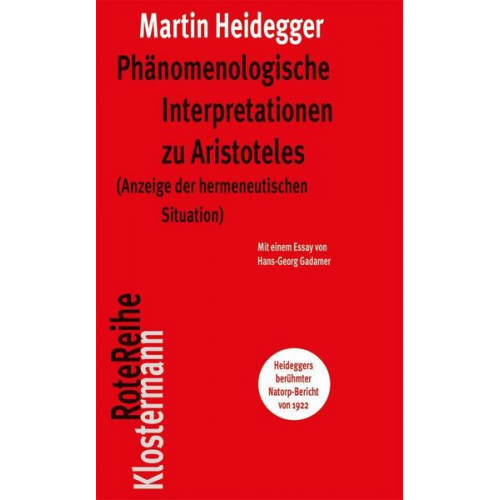 Martin Heidegger - Phänomenologische Interpretationen zu Aristoteles