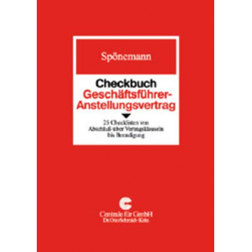 Michael Spönemann - Checkbuch Geschäftsführer-Anstellungsvertrag