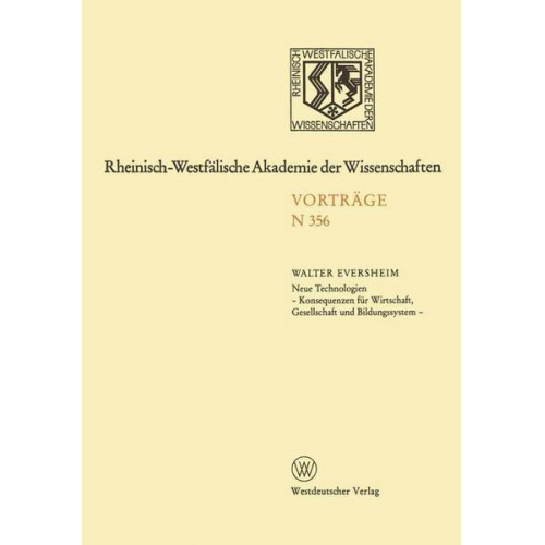 Walter Eversheim - Natur-, Ingenieur- und Wirtschaftswissenschaften