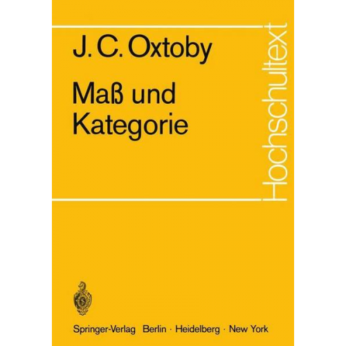 J.C. Oxtoby - Maß und Kategorie