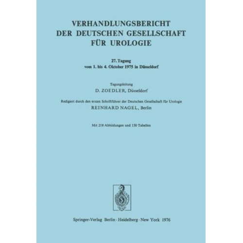 27. Tagung vom 1. bis 4. Oktober 1975 in Düsseldorf