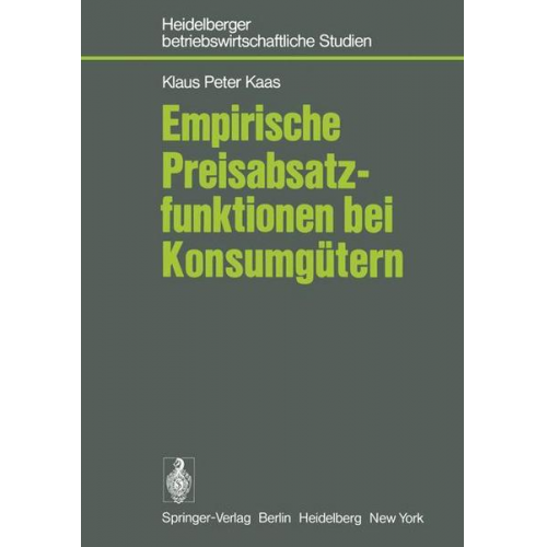 K. P. Kaas - Empirische Preisabsatzfunktionen bei Konsumgütern