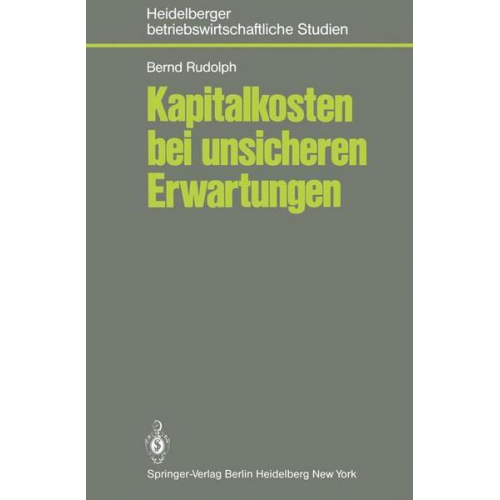 B. Rudolph - Kapitalkosten bei unsicheren Erwartungen