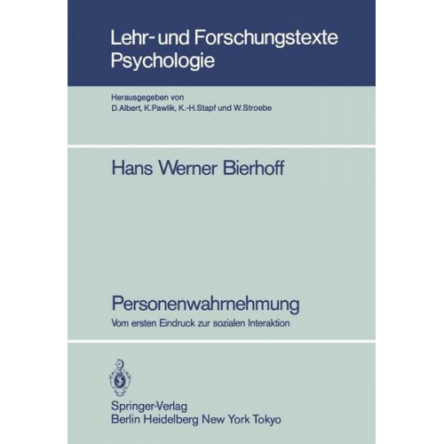 Hans Werner Bierhoff - Personenwahrnehmung