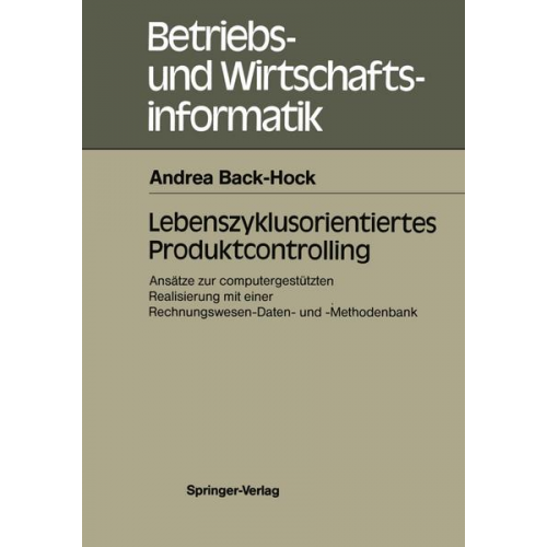 Andrea Back-Hock - Lebenszyklusorientiertes Produktcontrolling