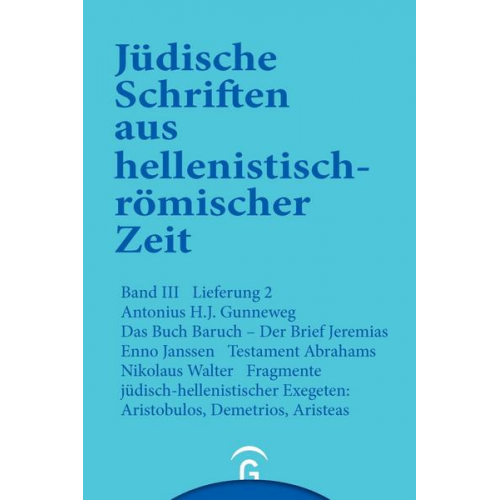 A.H.J. Gunneweg & Enno Janssen & Nikolaus Walter - Gunneweg, A: Buch Baruch. Der Brief Jeremias. Testament