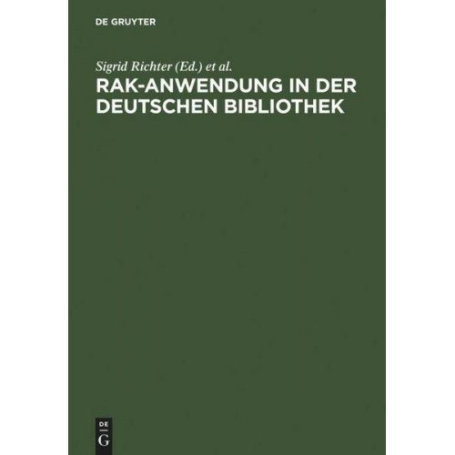 RAK-Anwendung in der Deutschen Bibliothek