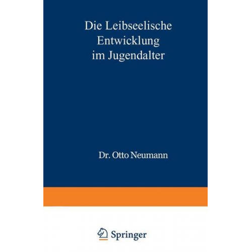 O. Neumann - Die Leibseelische Entwicklung im Jugendalter