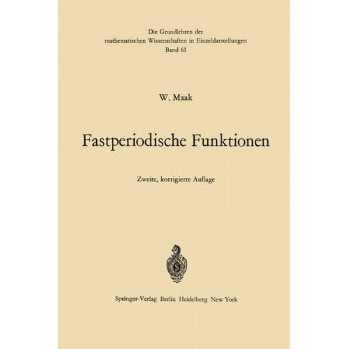 Wilhelm Maak - Fastperiodische Funktionen