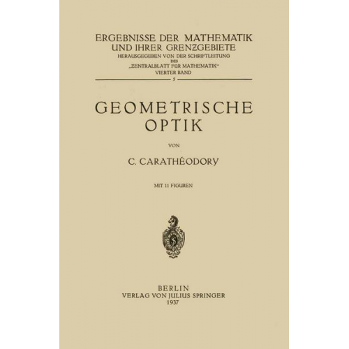 Constantin Carathaeodory - Geometrische Optik