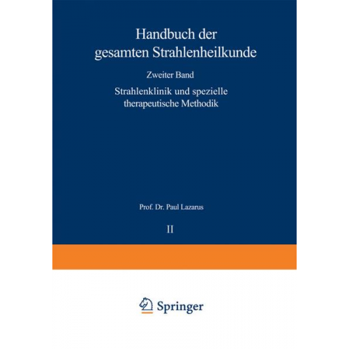 Paul Lazarus - Strahlenklinik und spezielle therapeutische Methodik