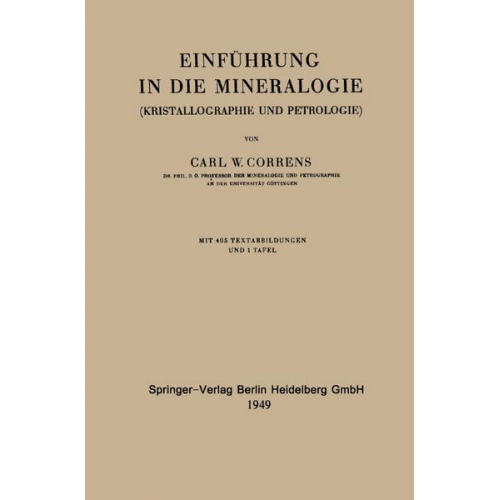 Carl Wilhelm Correns - Einführung in die Mineralogie