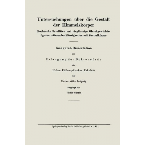 Viktor Garten - Untersuchungen über die Gestalt der Himmelskörper