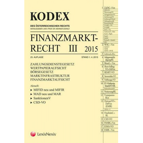 KODEX Finanzmarktrecht Band III 2015