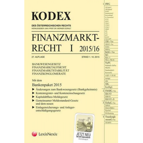 KODEX Finanzmarktrecht Band I 2015/16