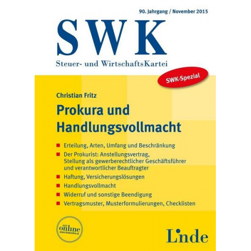 Christian Fritz - SWK-Spezial Prokura und Handlungsvollmacht