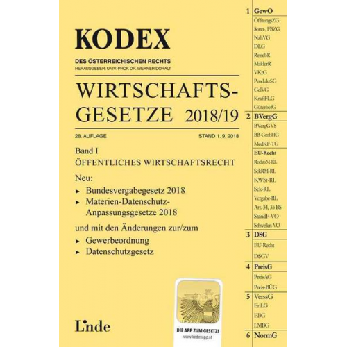 Georg Konetzky - KODEX Wirtschaftsgesetze Band I 2018/19