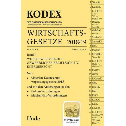 Georg Konetzky - KODEX Wirtschaftsgesetze Band II 2018/19