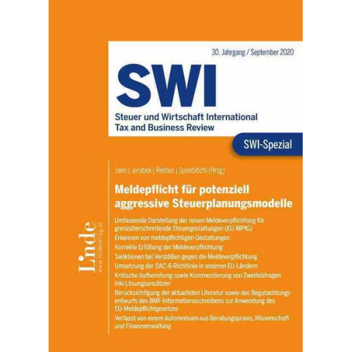 Marianna Dózsa & Benjamin Fassl & Cornelia Kalina & Martin Klokar & Markus Mittendorfer - SWI-Spezial Meldepflicht für potenziell aggressive Steuerplanungsmodelle