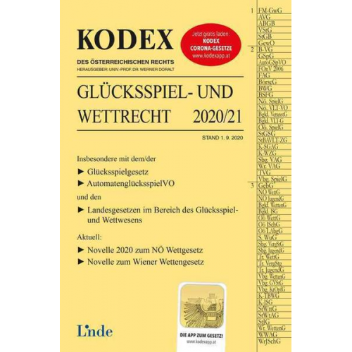 Alexander Legat - KODEX Glücksspiel- und Wettrecht 2020/21