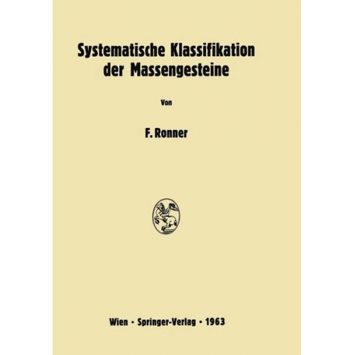 Felix Ronner - Systematische Klassifikation der Massengesteine