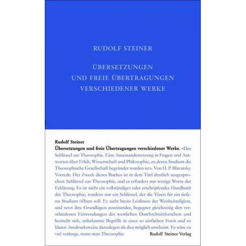 Rudolf Steiner - Übersetzungen und freie Übertragungen verschiedener Werke