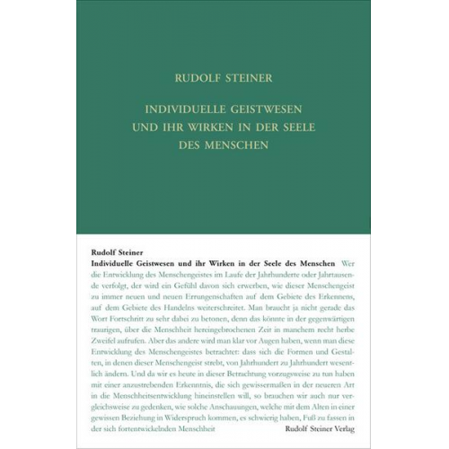 Rudolf Steiner - Individuelle Geistwesen und ihr Wirken in der Seele des Menschen