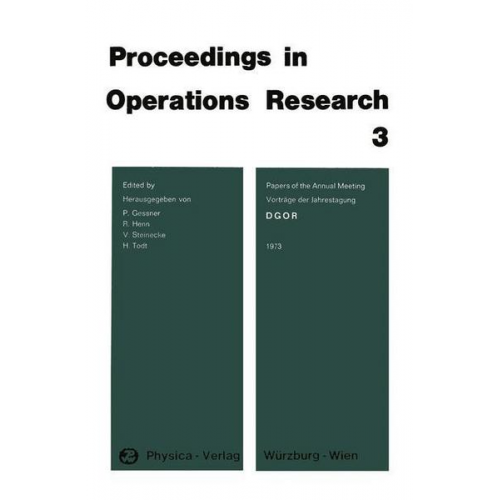 DGOR Papers of the Annual Meeting 1973 / Vorträge der Jahrestagung 1973