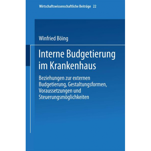 Winfried Böing - Interne Budgetierung im Krankenhaus