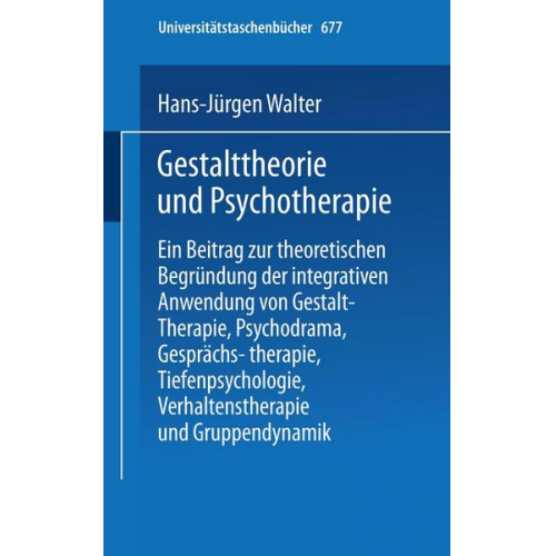 H.-J. Walter - Gestalttheorie und Psychotherapie