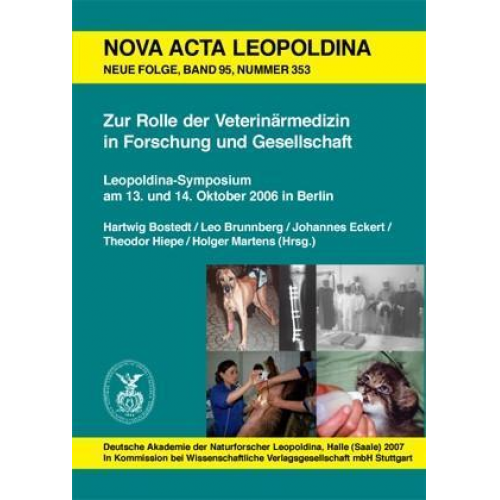 Hartwig Bostedt & Leo Brunnberg & Johannes Eckert & Theodor Hiepe & Holger Martens - Zur Rolle der Veterinärmedizin in Forschung und Gesellschaft