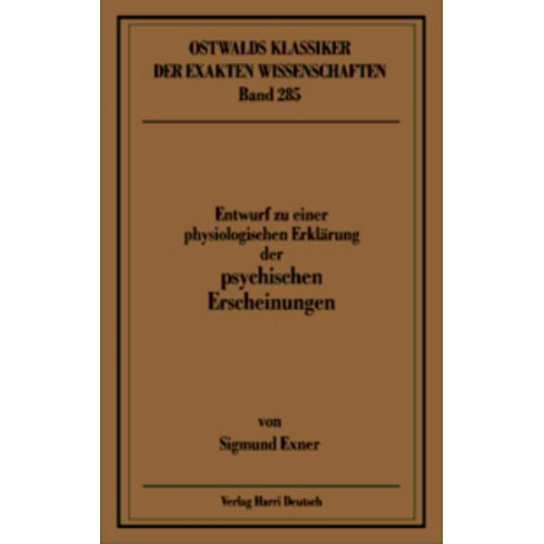 Sigmund Exner - Entwurf zu einer physiologischen Erklärung der psychischen Erscheinungen (Exner)