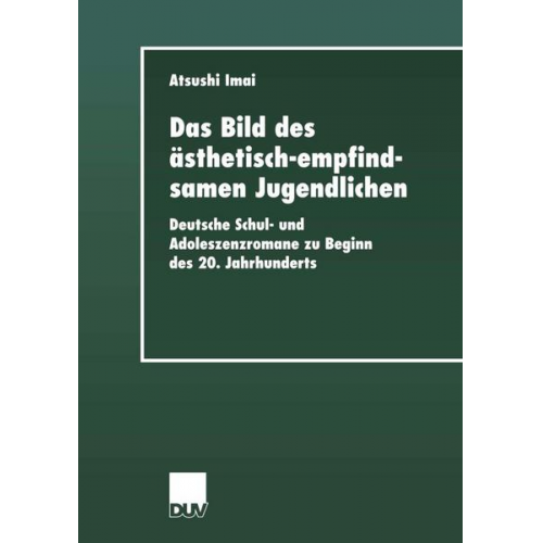 Atsushi Imai - Das Bild des ästhetisch-empfindsamen Jugendlichen