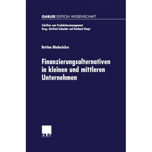 Bettina Niederöcker - Finanzierungsalternativen in kleinen und mittleren Unternehmen